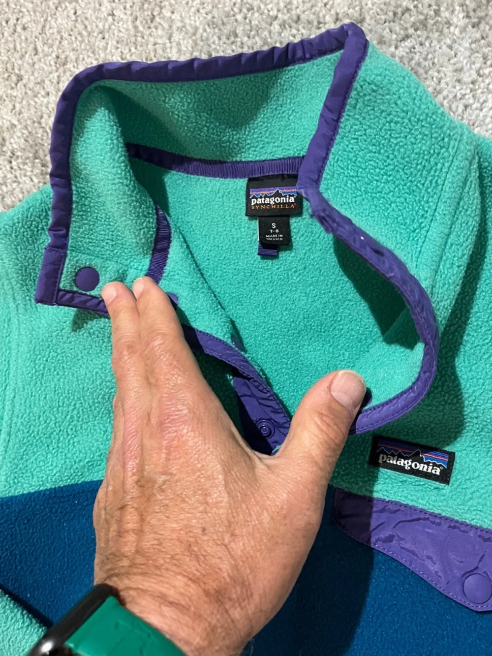 Two (2) boys girls Patagonia Fleece child toddler synchilla sweatshirt Jacket S - Picture 5 of 5